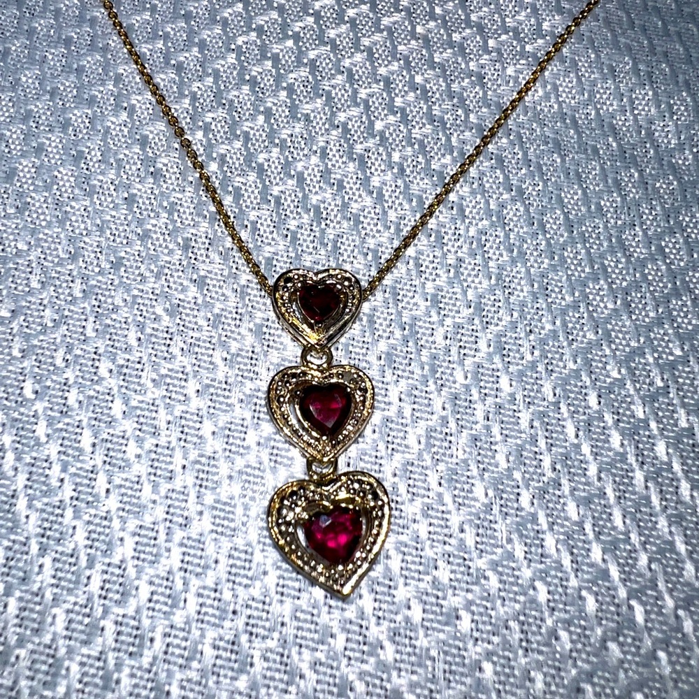 Garnet Necklace with accent diamonds